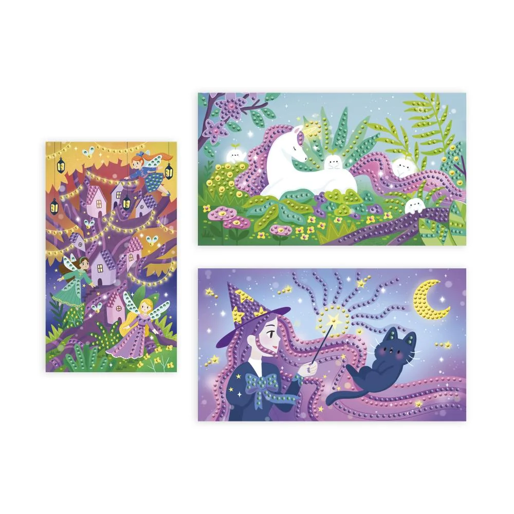 Janod Atelier Sada Midi Trblietavé obrázky s kryštálikmi Mágia od 7 rokov – Obrázok 2