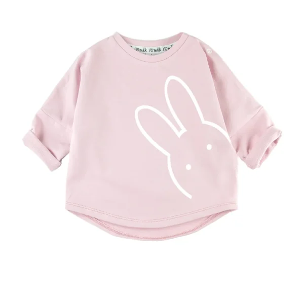 Mikina púdrovo ružová - Zajačik