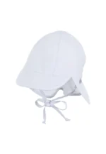 Šiltovka s ochranou krku z UV popelínu - biela