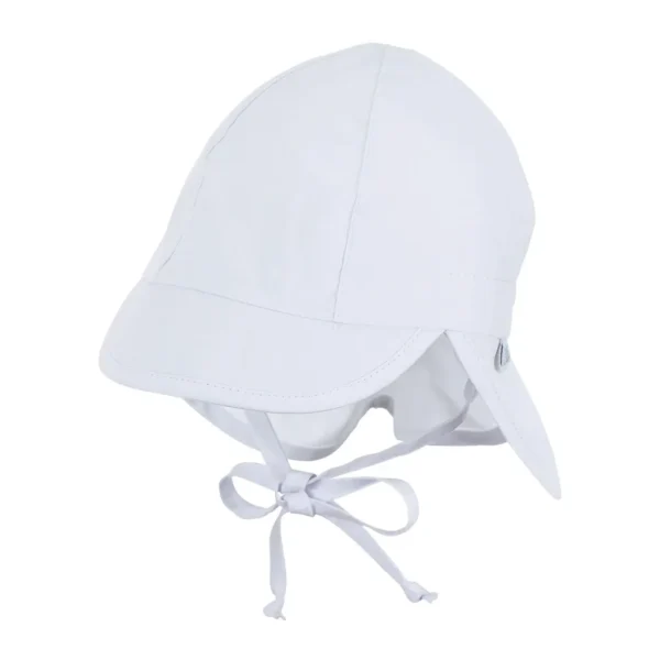 Šiltovka s ochranou krku z UV popelínu - biela
