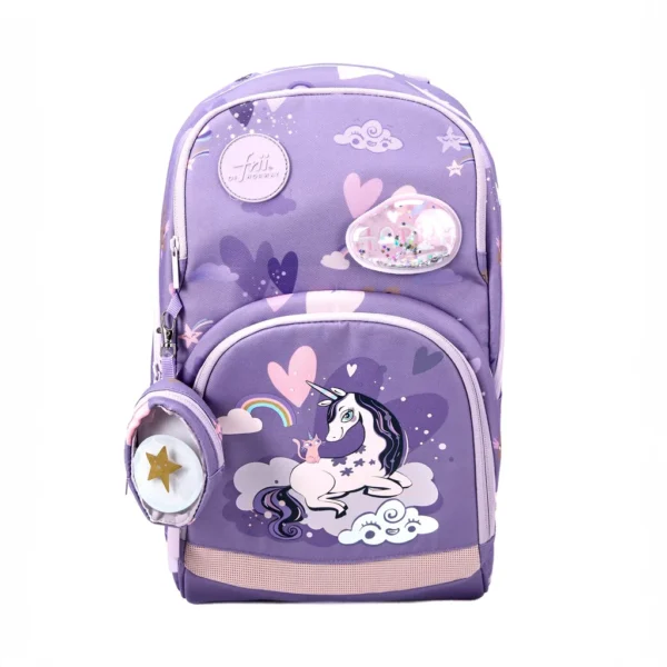 Frii Ergonomická školská taška Easy 22 L - Unicorn Purple Glitter