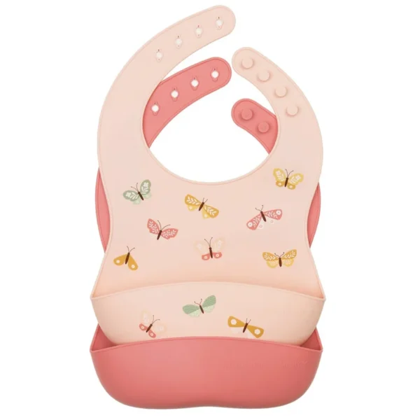 Set 2 silikónových podbradníkov - Motýle