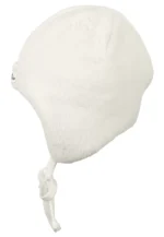 Čiapka z plyšu a microfleecu – biela – Obrázok 3