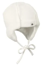 Čiapka z plyšu a microfleecu – biela – Obrázok 2