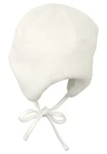 Čiapka z plyšu a microfleecu – biela – Obrázok 4