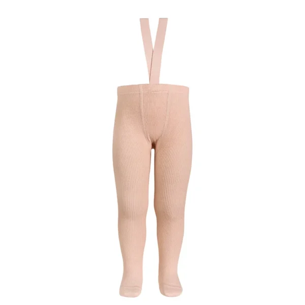 Teplé merino vlnené pančuchy s trakmi - nude
