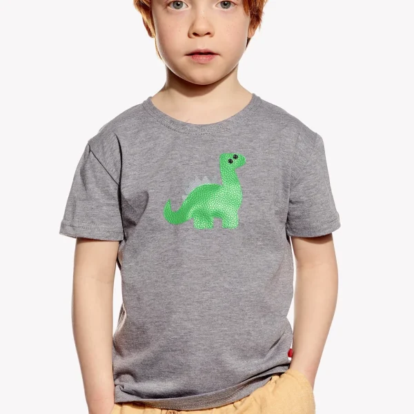 Pískacie tričko sivé - dino