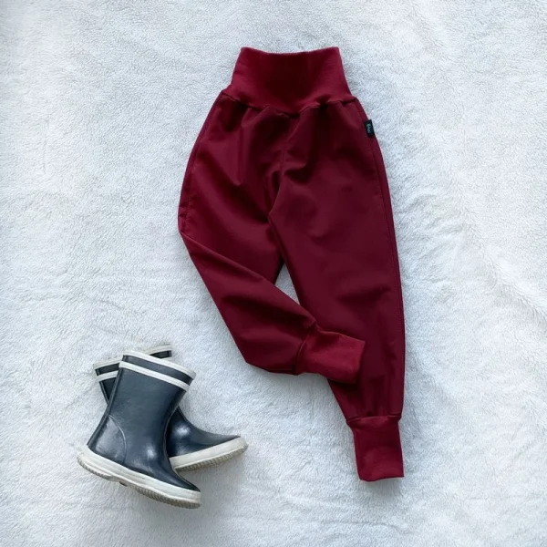 Kiwi softshellové nohavice zateplené - bordové