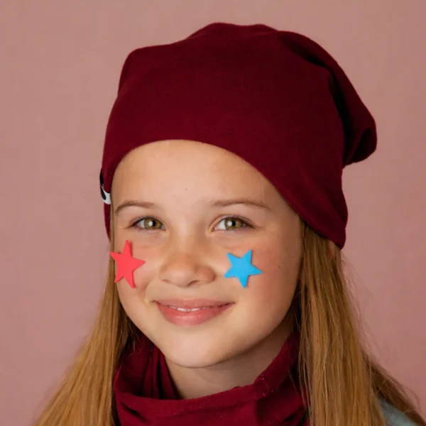 Bavlnená čiapka - vínová