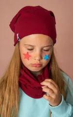 Bavlnená čiapka - bordová – Obrázok 2