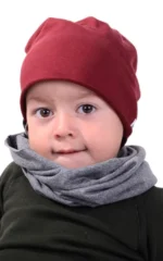 Bavlnená čiapka - bordová – Obrázok 4