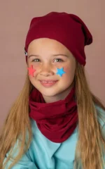 Bavlnená čiapka - bordová – Obrázok 3